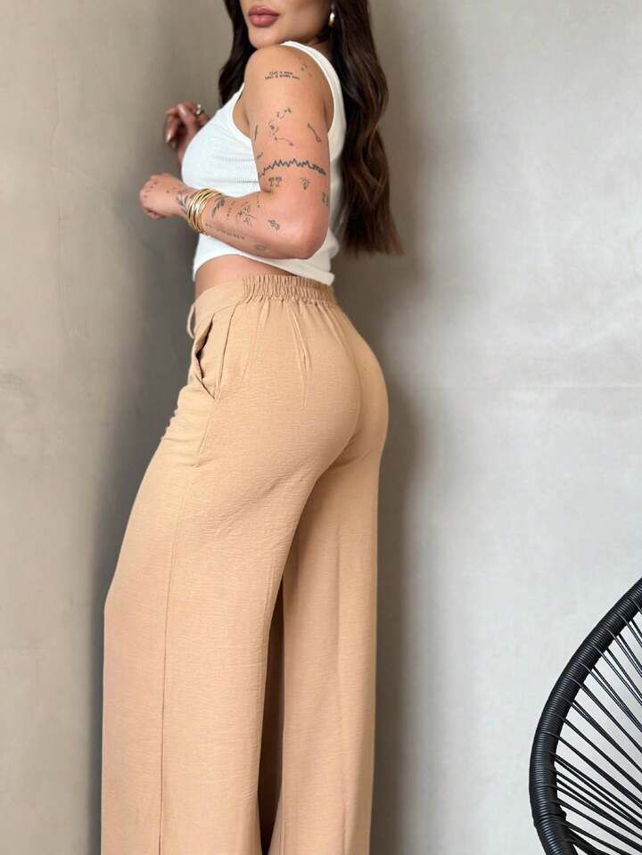 Calça Plus Size Premium Pantalona Feminina Duna