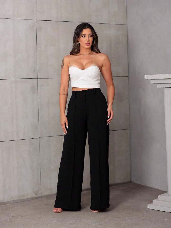 Calça Plus Size Premium Pantalona Feminina Duna
