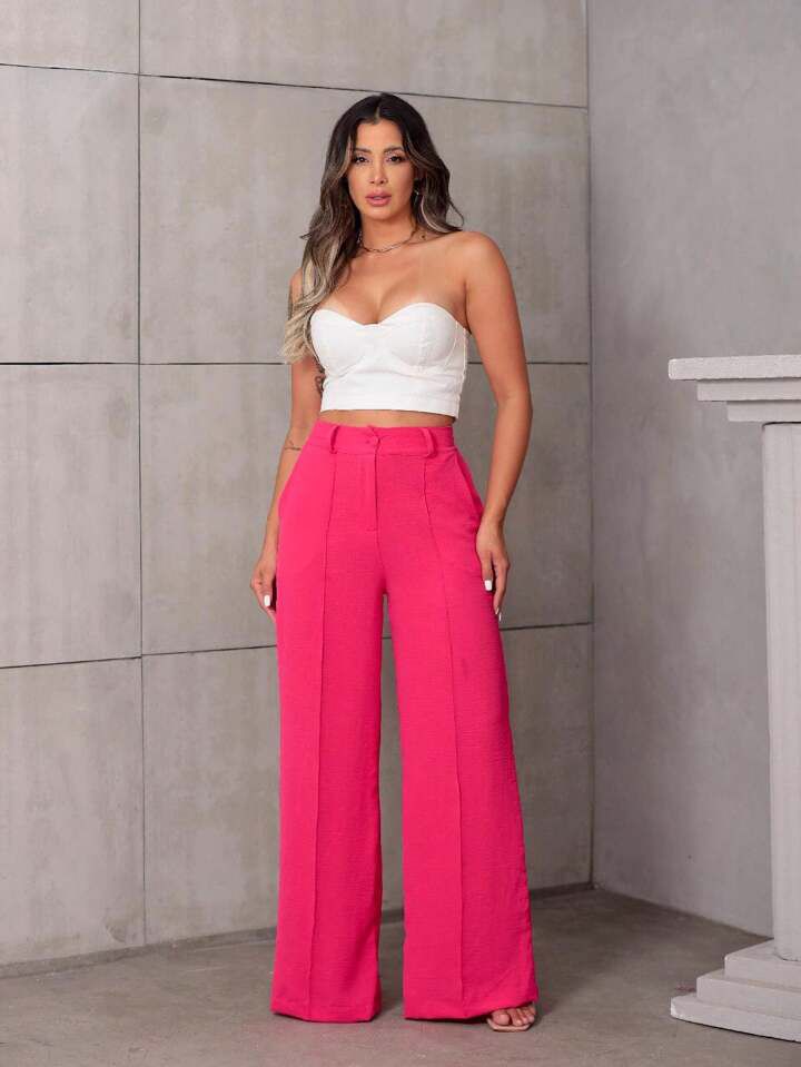 Calça Plus Size Premium Pantalona Feminina Duna